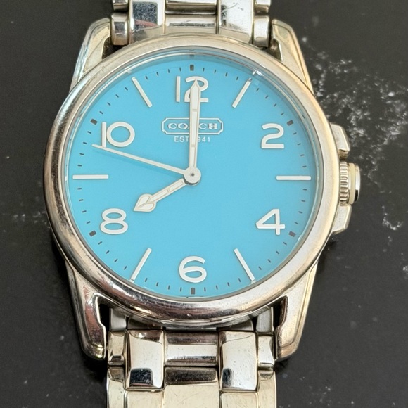 Coach Accessories - Coach Silver Watch with Blue Dial